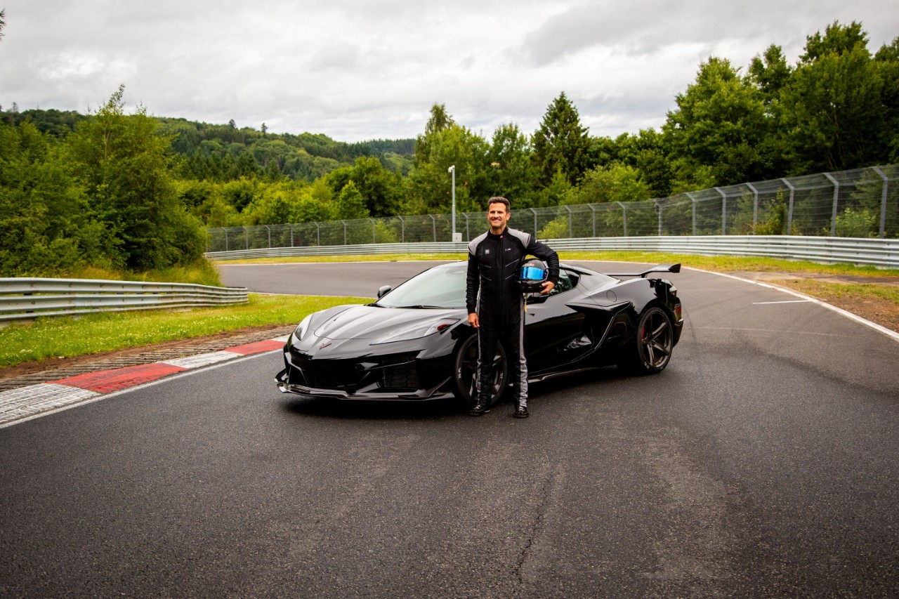 Man with black car at Nurburgring